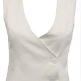 Lucy Paris Surplice Vest Top In White Photo 0