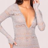 Yandy NWT Cozy Sweater Romper - Heather Gray Photo 0