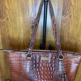 Brahmin VNTG CROC LEATHER SATCHEL TOTE SHOULDERBAG Photo 0