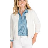 Vineyard Vines Ribbed Open Cardigan in White Size Small Photo 0