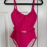 Solid & Striped Solid & Stripes Pink One Piece Bathing Suit Photo 0