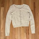 American Eagle cream cable knit cardigan Photo 0