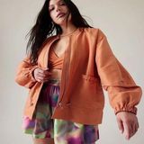 Athleta  Alicia Keys Enlighten Up Linen Bomber Jacket Photo 0