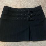 EXPRESS Vintage Schoolgirl Triple Belt Buckle Skirt Photo 0