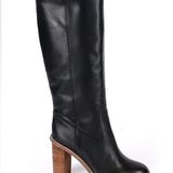 Madewell Tall Black Leather Heeled The Thali Boots Photo 0