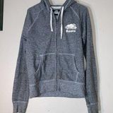 Roots  Canada Sweatshirt Zip Jacket Small Hood Gray Pocket Drawstring Photo 0