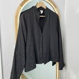 Eileen Fisher vintage brown leaf pattern button blouse Photo 0