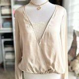 Cami NYC Cami Gold Silk Long Sleeve Blouse Small Photo 0