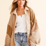 POL Pieced Gingham Jacket Photo 0