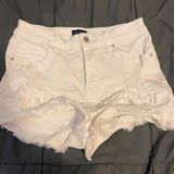 Angel Kiss Distressed White Denim Shorts Photo 0