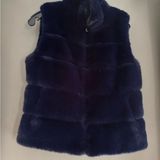 Generation Love  Midnight Blue Faux Fur Vest Photo 0