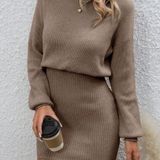 SheIn Brown Sweater Dress Photo 0