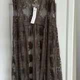 Woven Heart NWT  Olive Lace Vest Kimono Boho Swimsuit Coverup Photo 0