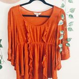 Decree  Burnt Orange Flowy Blouse  Photo 0