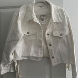 Western Jean Jacket White Size M Photo 0