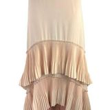 CQ by CQ  Cream Tan Ruffle Tiered High-Low Straight A-Line Midi Maxi Skirt Size S Photo 0