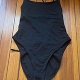 Everlane Black High Neck One Piece Swimsuit Sz S Photo 0