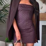 White Fox Boutique  Brown Patterned Mini Dress Photo 0