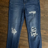 American Eagle Next Level Stretch Ripped High Waisted Jeans Medium Wash Size 12 Photo 0