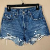 Levi's  Premium Denim 501 Distressed Shorts Size 25 Photo 0