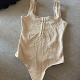 Abercrombie & Fitch  Women's Tan and Cream Bodysuit Photo 0