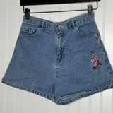 Cherokee Vintage Y2K  Jean Shorts With Floral Embroidery Photo 0