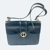 Gucci Black Leather Shoulder Bag with Gold Accent Photo 0