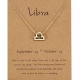 Libra Zodiac Sign Pendant Necklace Gold Photo 0