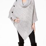 Steve Madden  Oversized Cowl-Neck Sweater Knit Poncho Photo 0