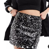 ASOS NWT Sequin Mini Skirt Size 12 Photo 0