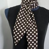 Cotton Brown with White Polka Dot Design Neck Scarf Photo 0