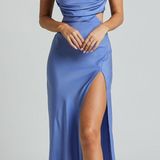 Showpo Cut Out Blue Maxi Dress Photo 0