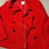 Old Navy Red Pea Coat Photo 0