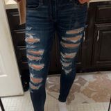 American Eagle  Dark Ripped Jeggings Photo 0