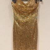 Alyce Paris Gold Sequin Mini Dress Size 2 EUC Photo 0