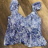Hollister Blue And White Babydoll Top Photo 0