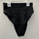 Aerie Black Ribbed High Cut Bikini Bottoms Photo 0