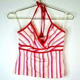 Charlotte Russe Y2K Pink Striped Halter Top Size Medium Photo 0