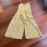 Maeve Sunny Yellow Jumpsuit Size | O  Has adjustable Spaghetti Wide Legs Ruffle Photo 0