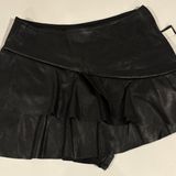DO+BE Black Faux Leather Tiered Mini Skort – Size S Photo 0