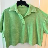 Daily Drills Green Terry Cloth Top Photo 0