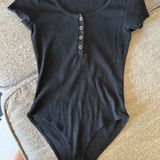 Amazon Black Button Down Bodysuit Photo 0