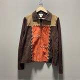 Studio Works VINTAGE Leather Brown Knit Sweater Photo 0