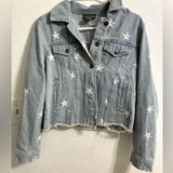 Sans Souci San Souci Star Embroidered Distressed Jean Jacket - Medium Photo 0