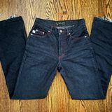 Baby Phat Vintage Dark Wash Jeans with red stitching and cat accent Photo 0