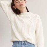 Everlane  Wool Cable Knit Mock Neck Sweater Photo 0