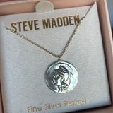 Steve Madden Fine silver Plated Coin Pendant Necklace Photo 0