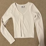 Hollister White Button Long Sleeve Photo 0