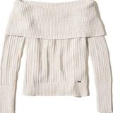 Hollister Cream Off The Shoulder Ribbed Sweater Photo 0