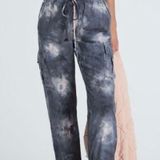 Sanctuary x Anthropologie Tie Dye Cargo Pants Blue Pink Adjustable Waist/Ankles Photo 0
